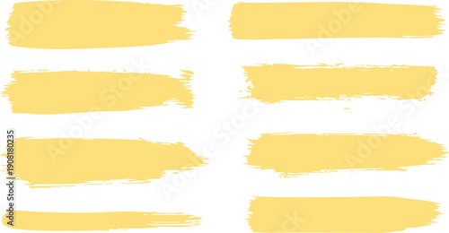Brush paint stroke set. Black china ink stripe vector straight line hand-drawn brushstrokes. Thick grunge texture