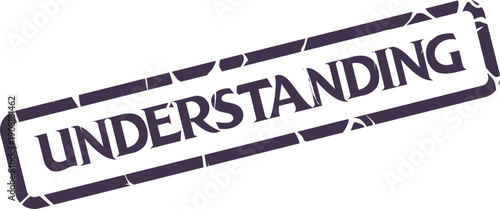 Understanding Textured Rubber Stamp Graphic Conveying Empathy, Clarity, and Insightful Comprehension