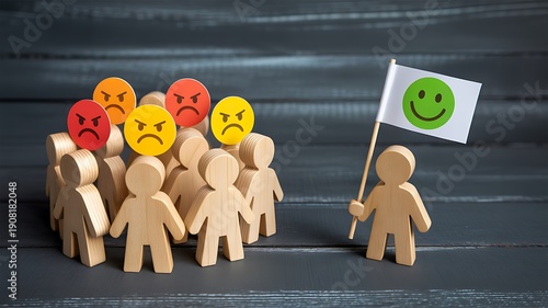 Leadership positivity and team morale improvement concept
