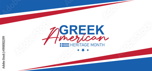 Greek American Heritage Month Greek blue color, celebrate in March. Culture month, Poster, card, banner, template illustration