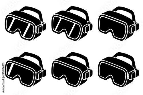 Virtual Reality Glasses Silhouette Vector Illustration