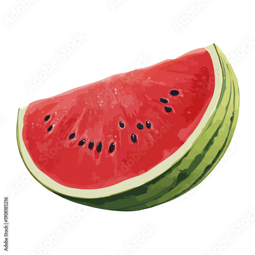 Simple flat 2D vector graphic of a Watermelon in modern icon style, isolated on a white canvas