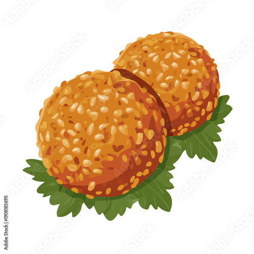 Minimalist 2D vector icon representation of a Falafel, displayed on a pure white background