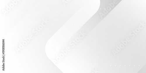 Abstract white geometric shape with curved edges and soft shadows, vector illustration, modern design element