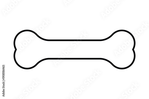 Dog Bone Outline Vector Icon for Pet Design