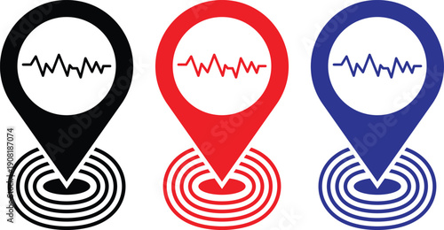 Seismic Location Vector – Earthquake Epicenter Icon Design