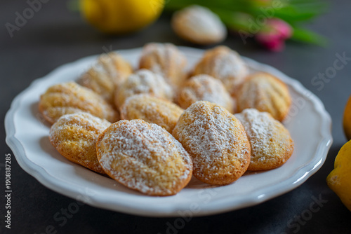 Wallpaper Mural Freshly baked french madeleines with lemon Torontodigital.ca