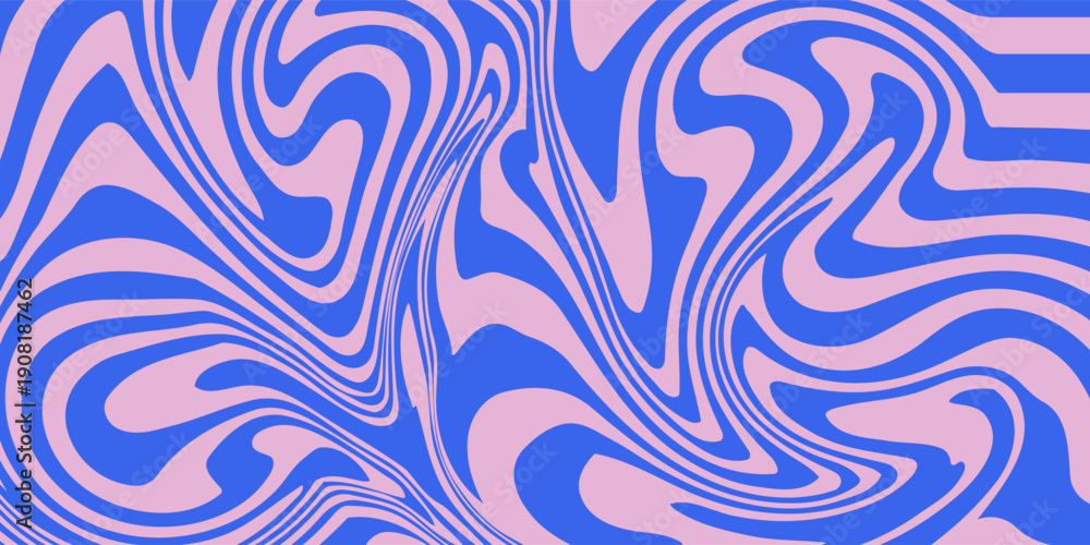 Obraz premium Groovy hippie 70s backgrounds. Waves, swirl, twirl pattern