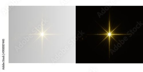 Gold star light glow bright flash beam cosmic sparkle radiant burst overlay background