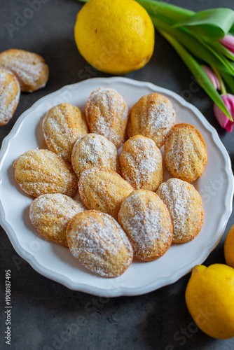 Wallpaper Mural Freshly baked french madeleines with lemon Torontodigital.ca