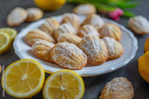 Wallpaper Mural Freshly baked french madeleines with lemon Torontodigital.ca