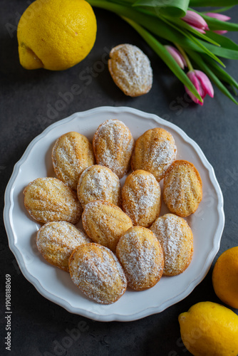 Wallpaper Mural Freshly baked french madeleines with lemon Torontodigital.ca
