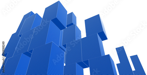 abstract architecture modular forms 3d illustration