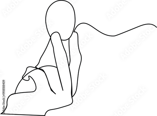 Hand Holding Coin Minimalist Line Art. Cryptocurrency Investment, Financial Growth, and Secure Digital Payment Concept Illustration, Continuous Line Drawing.
