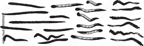 Organic Hand Drawn Brush Strokes Grunge Vector Collection