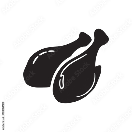 Vector Illustration of Chicken Drumsticks, Food Icon Style