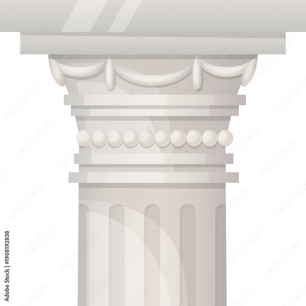 Fototapeta premium Stone pillar capital. Doric order marble column