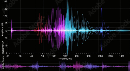 Sound Waveform Analysis Graph with Frequency and Amplitude