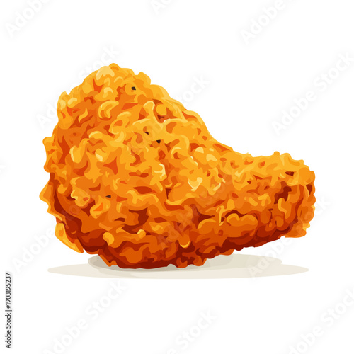 Flat-design 2D vector artwork of a Fried Chicken, styled as an icon and isolated against white background