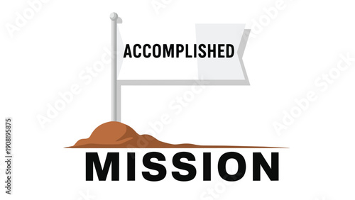 A visual symbolizing successful mission completion, highlighting triumph and ultimate achievement in endeavors or projects, indicating a goal fully