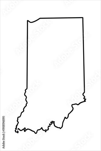 Indiana State Outline Isolated Vector Map