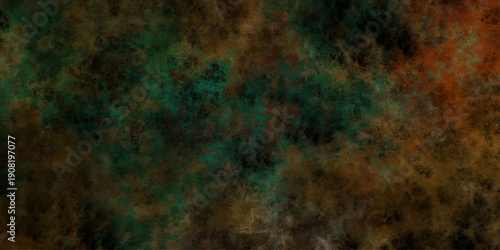 Abstract Watercolor dark green and red grunge background painting. Aquamarine and green abstract Glowing fractal digital art design vector design. Abstract Black and Green Grunge Colorful gouache.