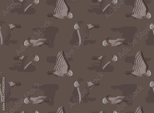 Great Grey Owl Flying Seamless Background Wallpaper Pattern