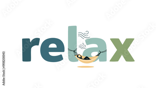 Embrace serene tranquility and personal decompression with this elegant typographic representation of leisure. Unwind from daily stress and
