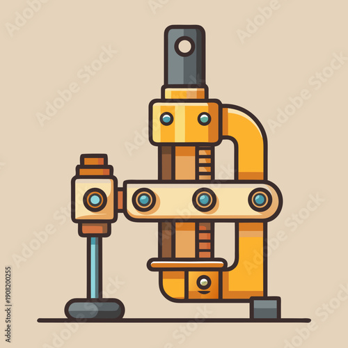 Yellow Mechanical Clamp Illustration Isolated