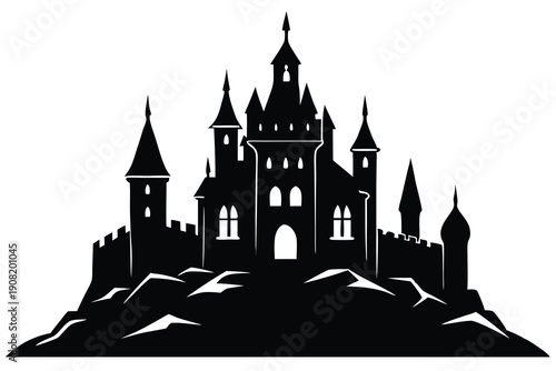 Castle vector silhouette Single collection 