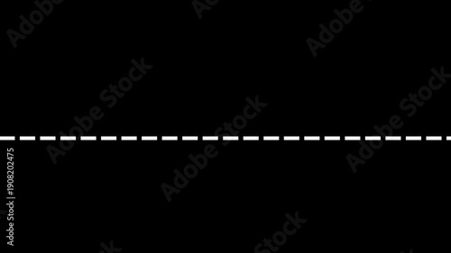 Animation of a path from one point to another. Goal concept. Dotted line animation on black background