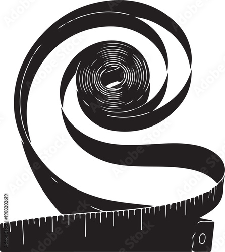 Measuring Tape Silhouette – Tailor Ruler Tool Icon
Flexible Tape Measure Vector – Sewing & Fashion Tool Symbol
Black Measuring Tape Icon – Tailoring Equipment Illustration