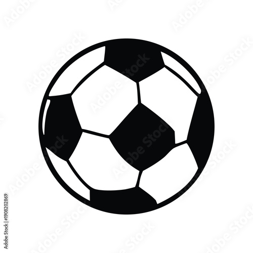 Classic black and white soccer ball vector illustration isolated on a white background, perfect as a sports icon or graphic design element for various projects