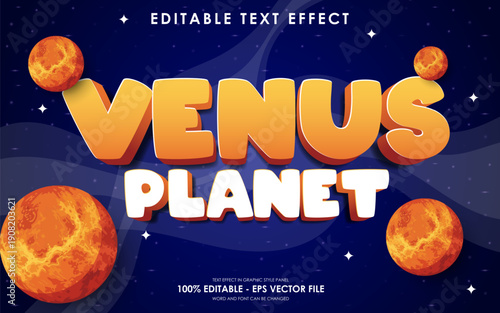Venus Planet Editable Text Effect with Space Background.