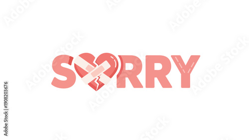 Heartfelt graphic apology with a mended broken heart symbolizing seeking forgiveness and healing relationships