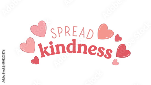 Promoting compassion and warmth through illustrated hearts and an uplifting message of shared kindness