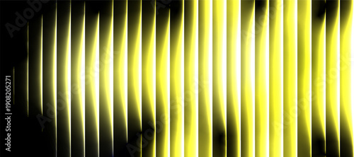 Neon yellow glass stripe background with glowing glossy lines, transparent depth, and futuristic abstract lighting creating a dynamic modern look.