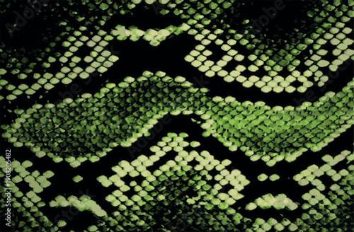 Realistic Green Snake Skin Texture - Exotic Reptile Scale Pattern Background for Luxury Fashion Design