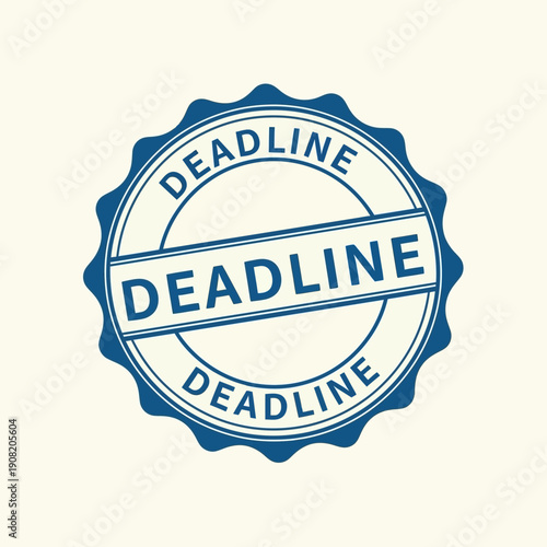 Deadline Stamp Badge – Urgent Due Date Time Management Seal