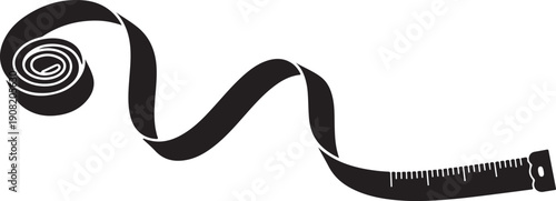 Measuring Tape Silhouette – Tailor Ruler Tool Icon
Flexible Tape Measure Vector – Sewing & Fashion Tool Symbol
Black Measuring Tape Icon – Tailoring Equipment Illustration