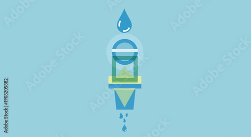 Celebrating World Water Day with hourglass symbolizing conservation efforts globally