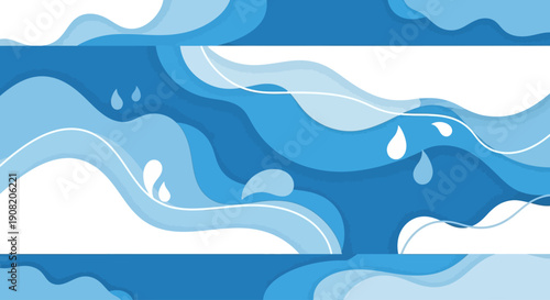 Celebrating World Water Day with serene ocean waves and ripples illustration