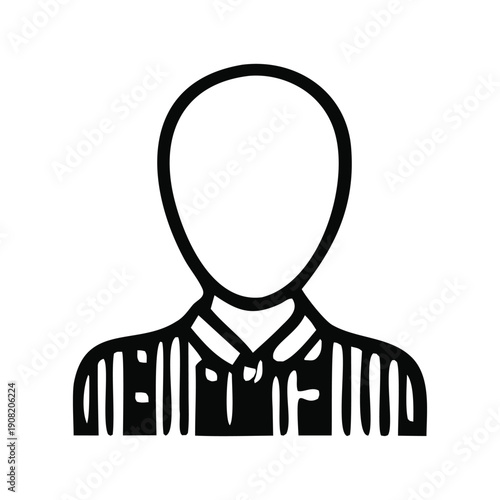 Generic faceless avatar icon representing a user profile, professional, or staff member in a business context, suitable for web applications and digital interfaces