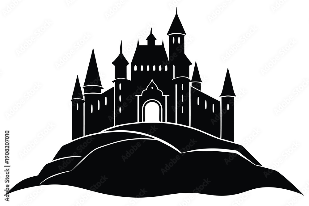 Obraz premium Castle vector silhouette Single collection 