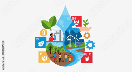 Celebrating World Water Day with Renewable Energy and Sustainability Efforts Globally on a Cleaner Planet