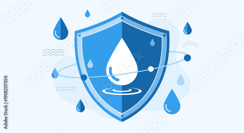 Celebrating World Water Day with a shield protecting water droplets