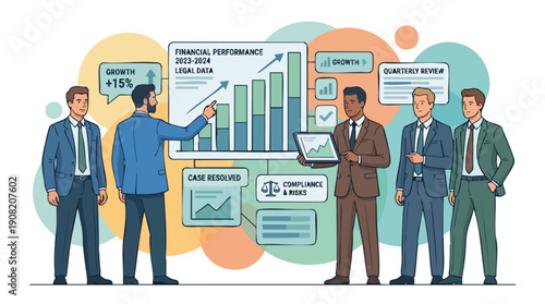 Businessmen in Suits Discussing Graphs.