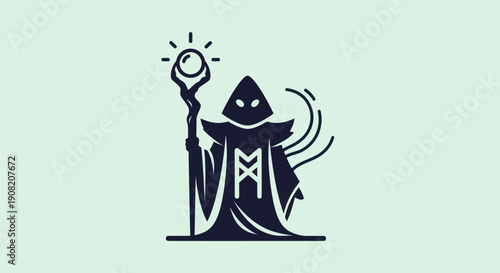 Mystical wizard with glowing orb