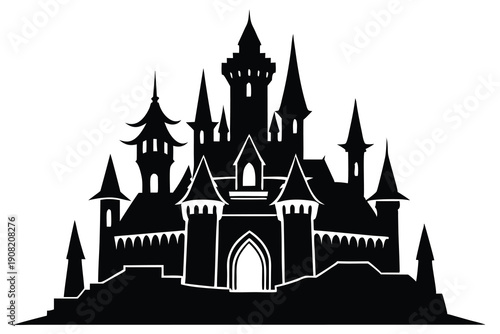 Castle vector silhouette Single collection 