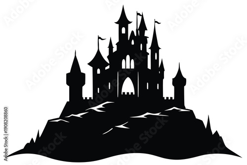 Castle vector silhouette Single collection 